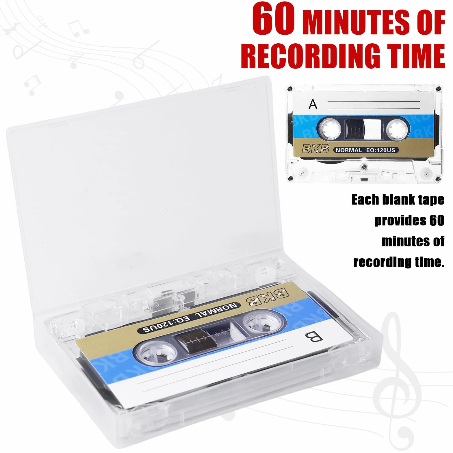 10 sztuk pustych kaset audio, o niskim poziomie szumów, 60 min audio kaseta Empty, kasety muzyczne, puste kasety audio do wykładów, seminariów, nagrań