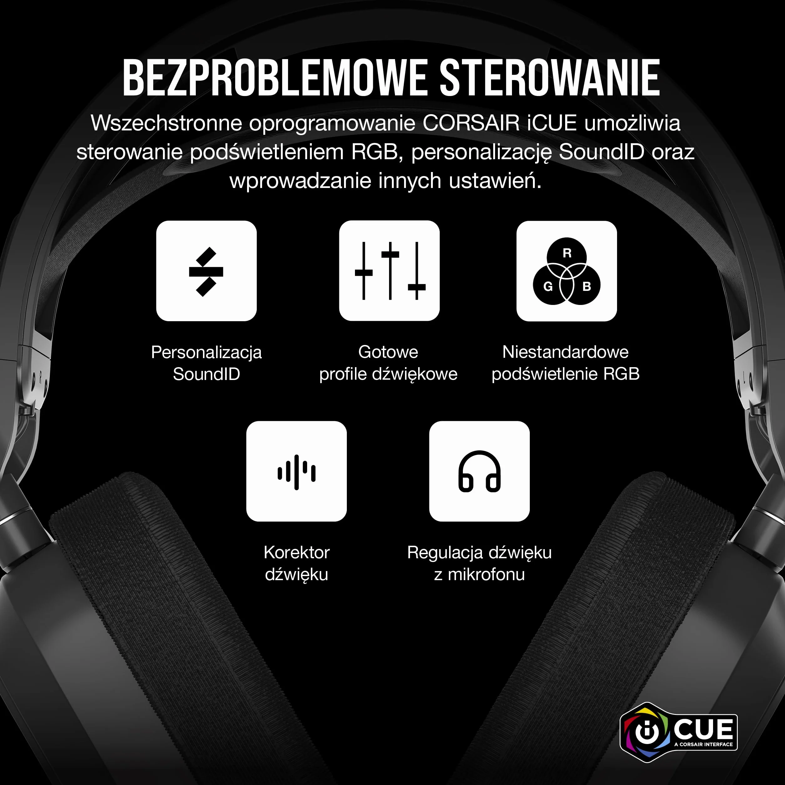 CORSAIR HS80 MAX WIRELESS Wieloplatformowy Zestaw Słuchawkowy do Gier z Bluetooth - Dolby Atmos - Mikrofon o Jakości Transmisji - Kompatybilny z iCUE - PC, Mac, PS5, PS4, Mobile - Stalowo-Szary