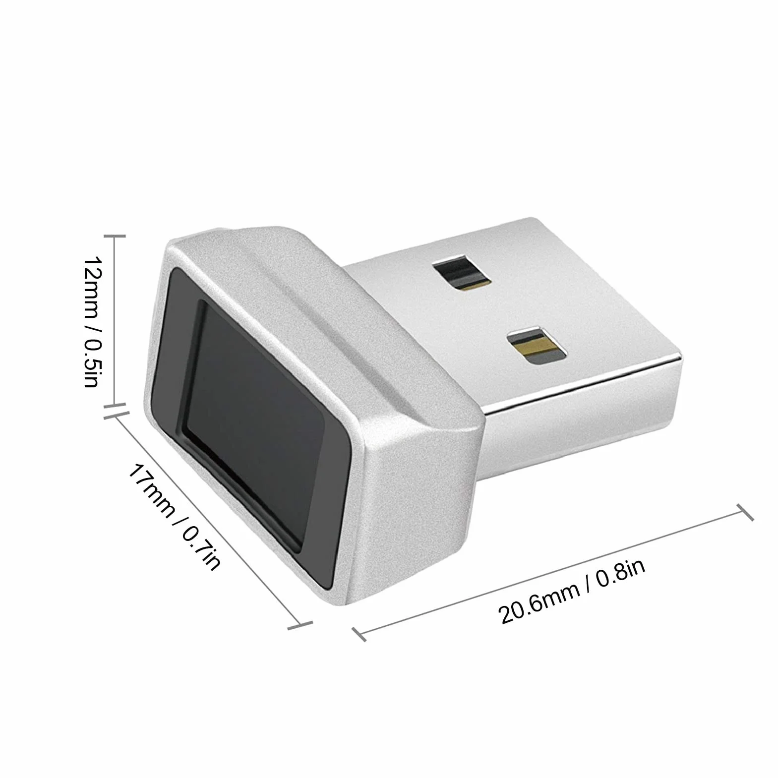 Czytnik Linii Papilarnych USB dla Systemu 10 11, Przenośny Skaner Linii Papilarnych do Komputera PC, Dotykowy Biometryczny Skaner Linii Papilarnych 360° do Laptopa PC,