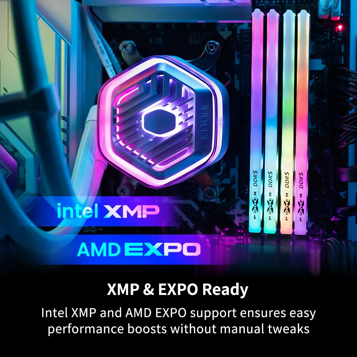 Silicon Power DDR5 32 GB (2 x 16 GB) Storm RGB 6000MT/s (PC5-48000) 288-pinowy CL36 1,35 V UDIMM moduł pamięci stacjonarnej RAM SP032GXLWU60FFDL biały