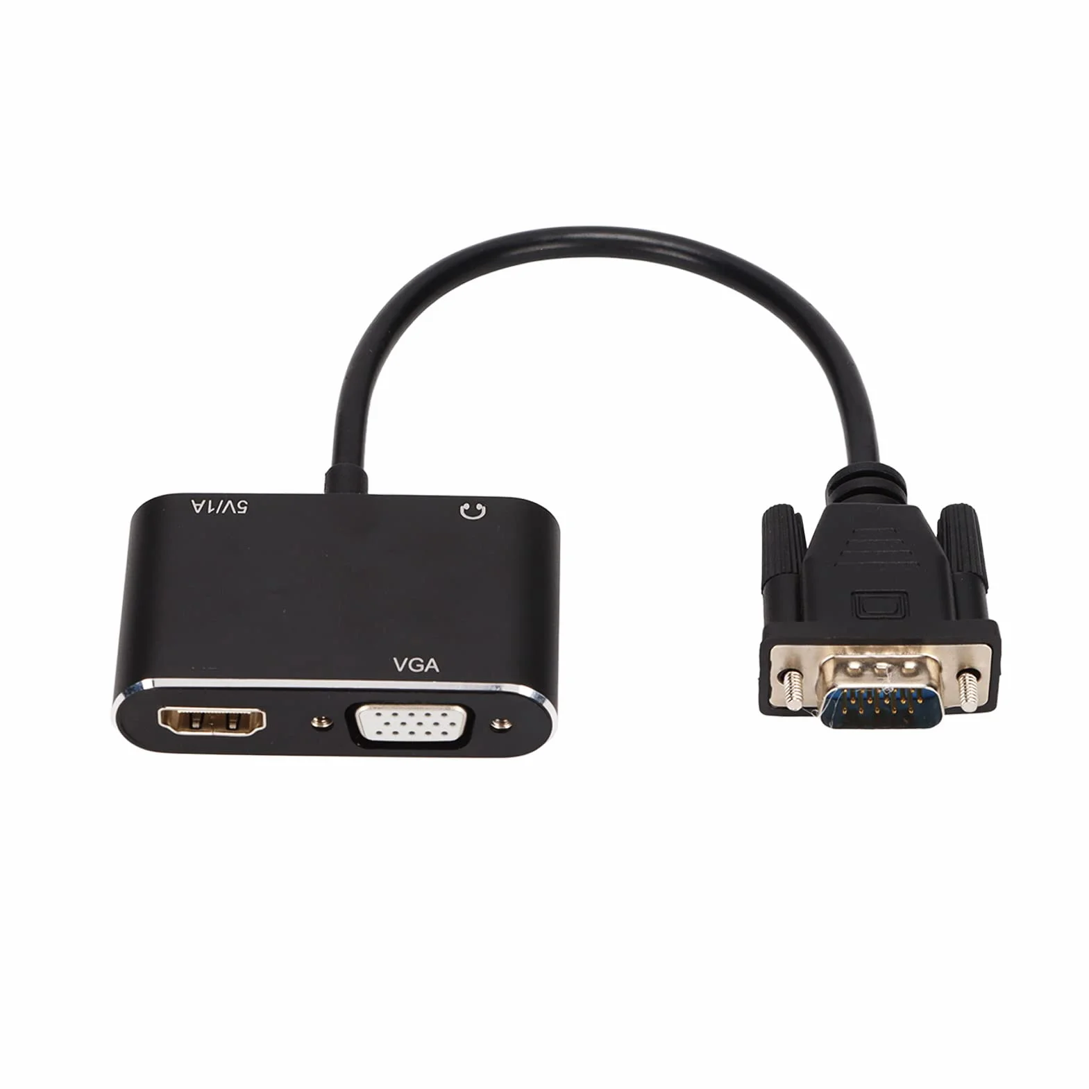 Rozdzielacz 2 w 1 VGA na HDMI Adapter - Stabilne Akcesoria Komputerowe o Wysokiej Rozdzielczości do Komputera Stacjonarnego, Laptopa, Monitora, Projektora