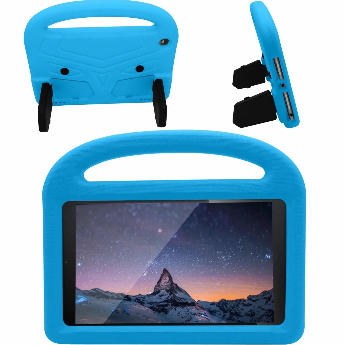 Pokrywa tabletu Etui na tablet dla dzieci kompatybilne z Kindle Fire HD 8 (2020) Etui - Wytrzymała, lekka, odporna na wstrząsy osłona uchwytu z pianki EVA Strona główna tabletu(Blu)