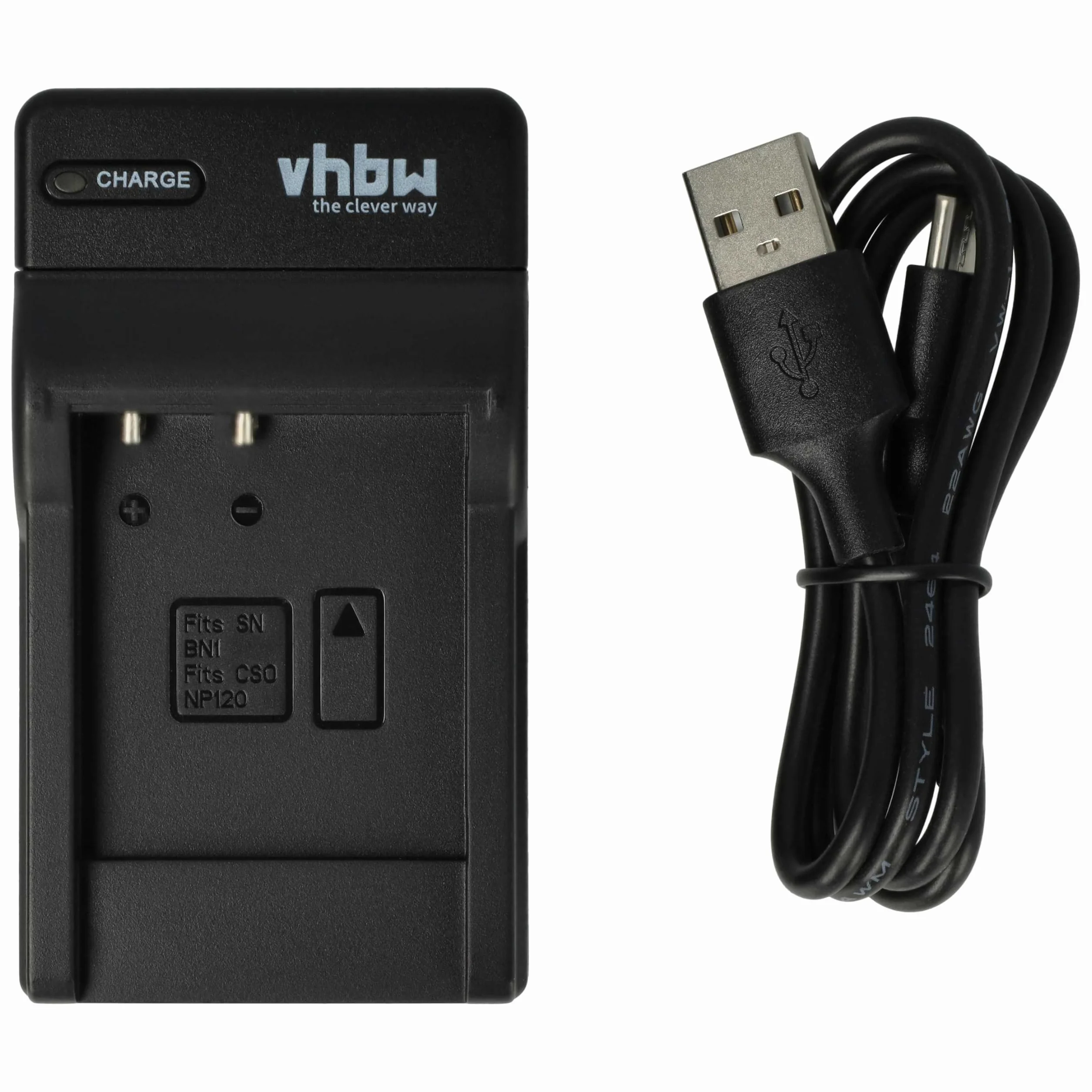 vhbw Ładowarka USB kompatybilna z Casio Exilim EX-ZS20, EX-ZS12, EX-ZS10, EX-S200