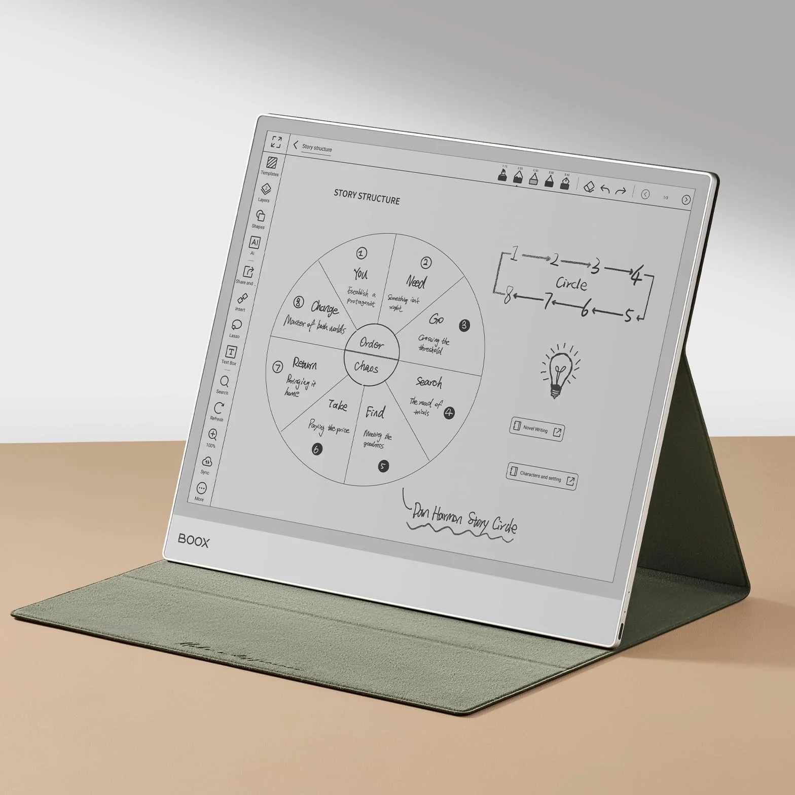 BOOX Note Max Tab X C Etui Klapką Magnetyczne Składane Stojak Automatyczne Budzenie/Usypianie (Czarny)