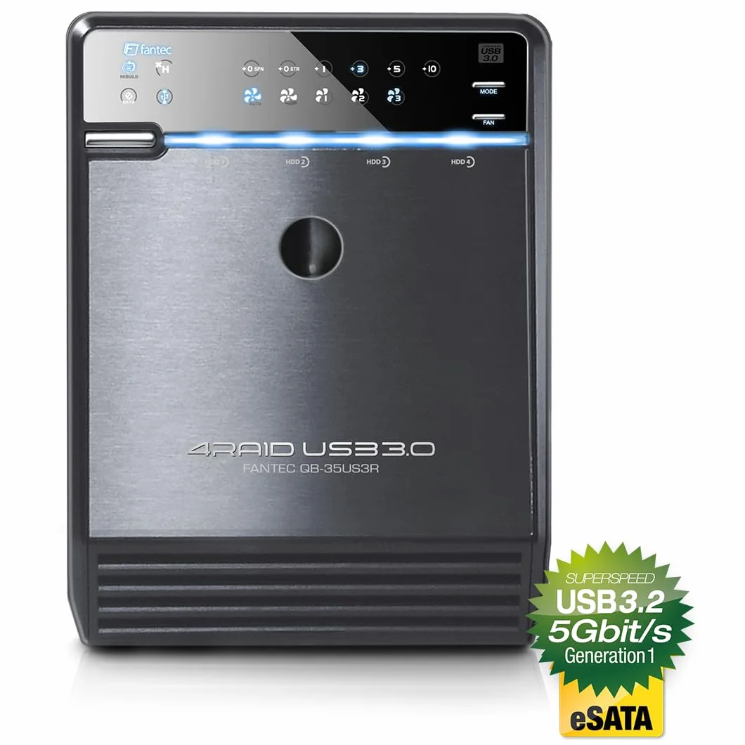 Fantec QB-35US3R Obudowa dysku twardego do dysków 4 x 8,89 cm (3,5 cala (SATA I/II/III czarna