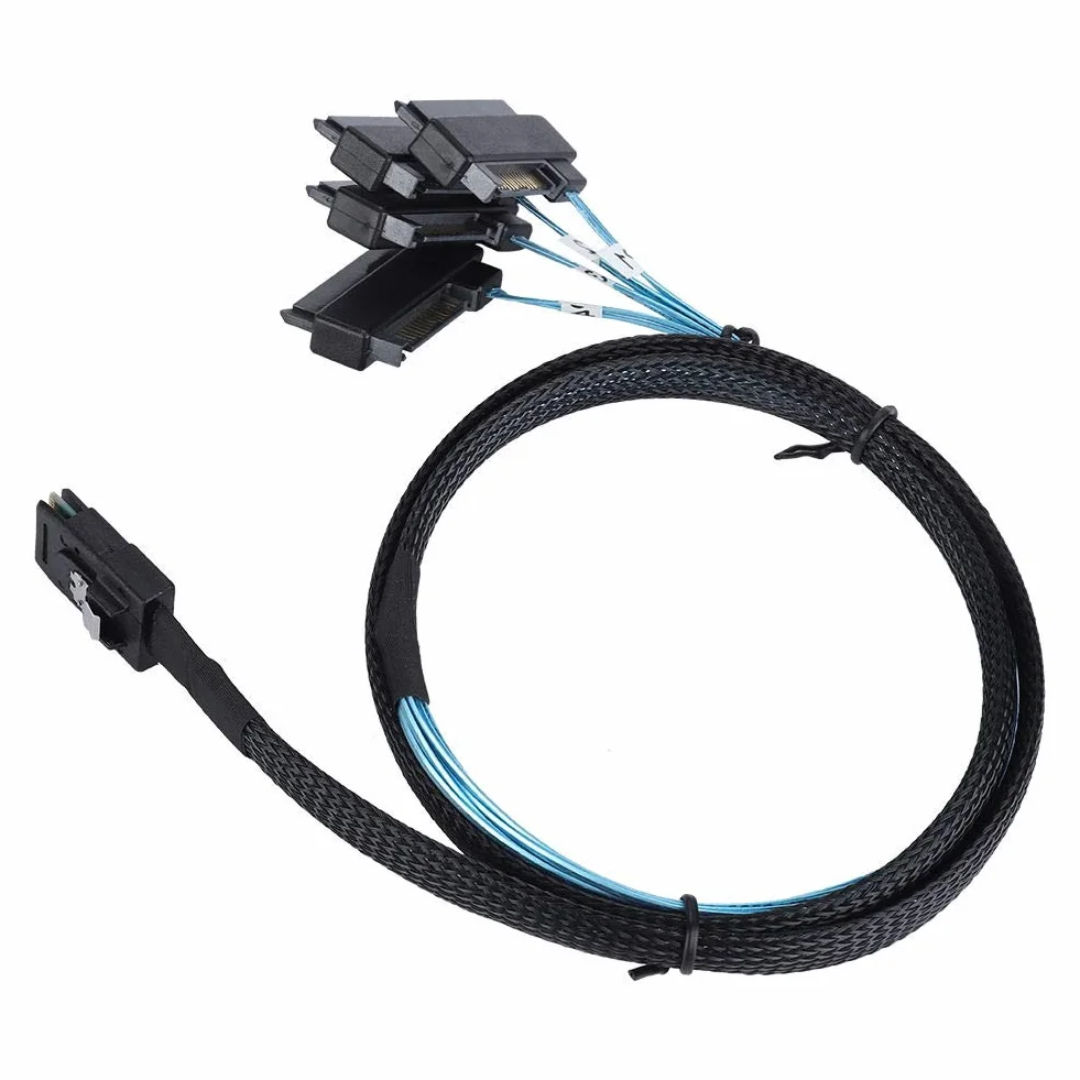 YIWENTEC Mini SAS 36 SFF-8087 do (4) SFF-8482 złącza z zasilaniem SATA 1 m (1 m)