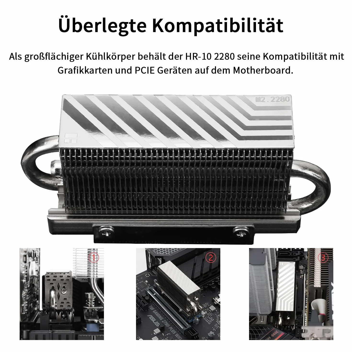 Thermalright HR10 2280 SSD, radiator 2280 SSD, dwustronny radiator, 2 miedziane rury grzewcze, Desktop High Performance 2280 SSD Cooler, Thermal Pads included (HR10 2280)