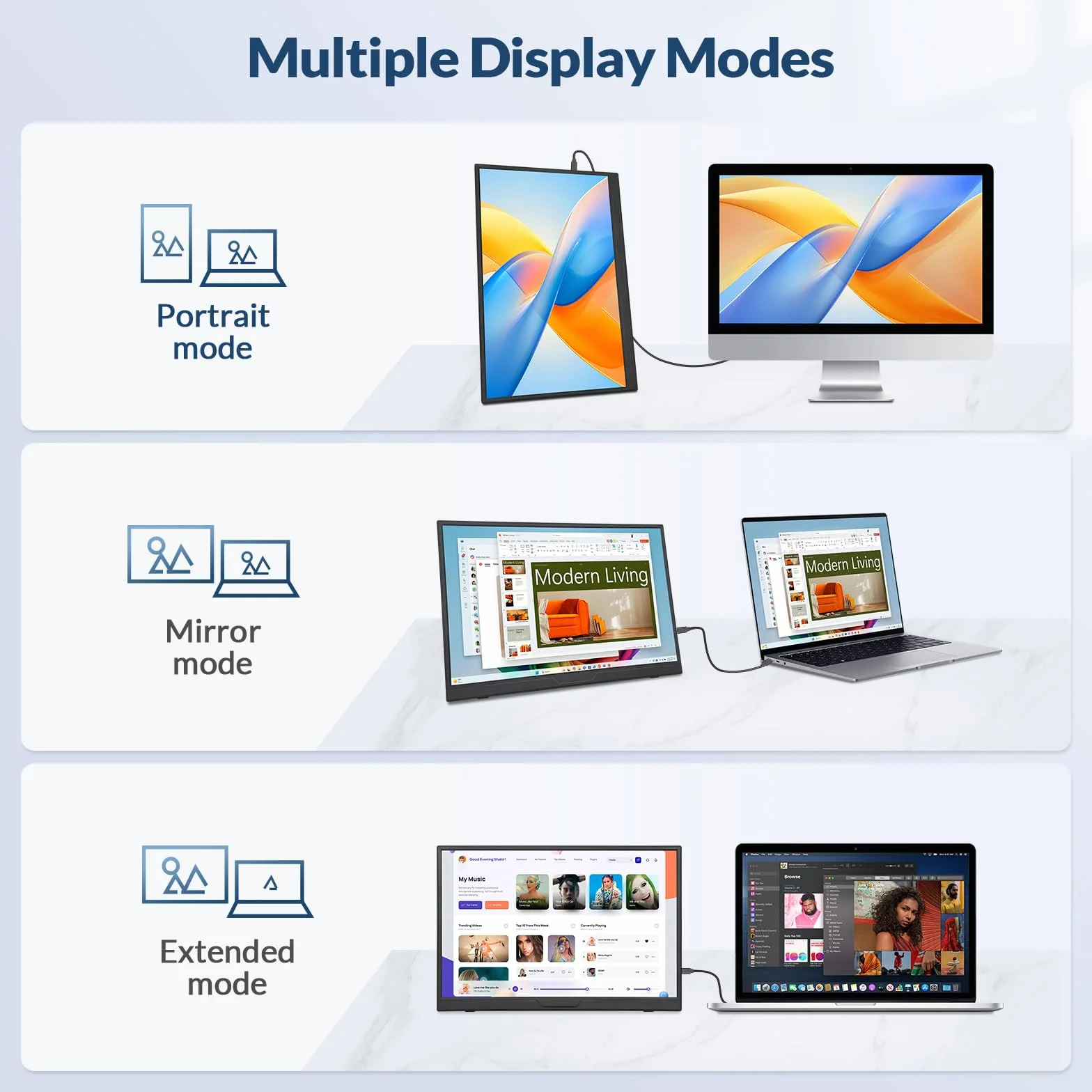 Rii Przenośny monitor 40.6 cm, 1920 x 1200 IPS drugi przedłużacz monitora z portem USB-C Mini HDMI, kompatybilny z PC/laptopem/Mac/Phone/Switch/Xbox/PS4/5
