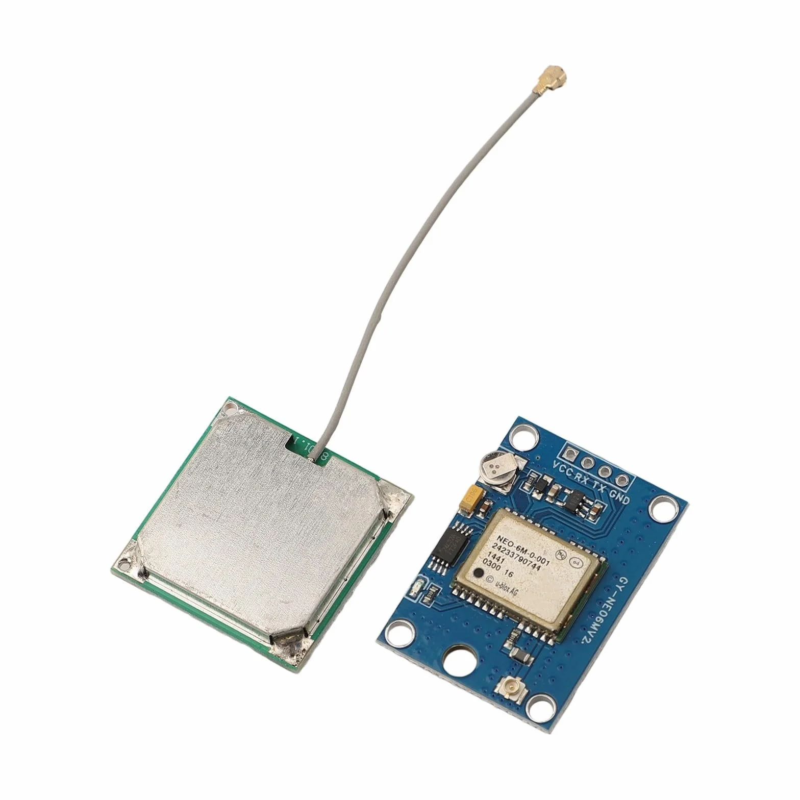 Moduł sterowania lotem, do Arduino, moduł GPS, NEO-6M 3V-5V, zasilacz z anteną, łatwy w instalacji, z baterią zapasową danych, wskaźnik sygnału LED