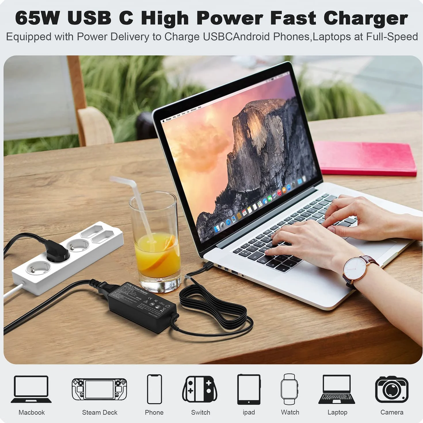 65W USB C Laptopa Ładowarka Zasilacz do Lenovo Thinkpad X1 Carbon T14 T15 T480 T490 T580 T590 E480 E490 Chromebook C330 S330 100e 300e 500e Lenovo Yoga Adapter Zasilacz