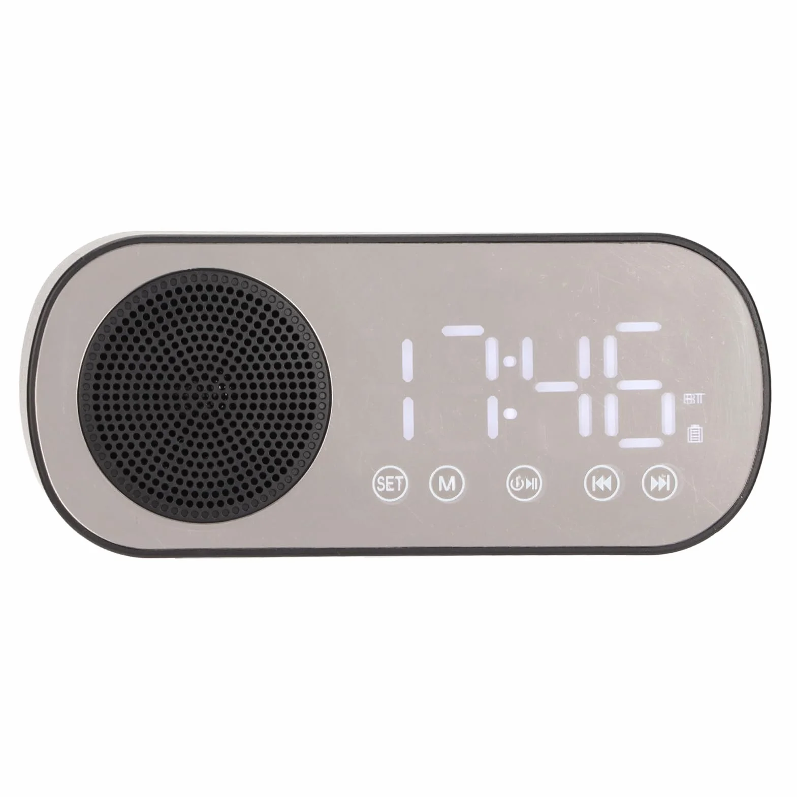 Budzik Radiowy, Ustawienie Podwójnego Budzika, Przenośne, Dostrojone Cyfrowe Radio FM, z Głośnikiem Muzycznym Bluetooth, Duży Ekran LED, Wiadomości, Prognozy Pogody