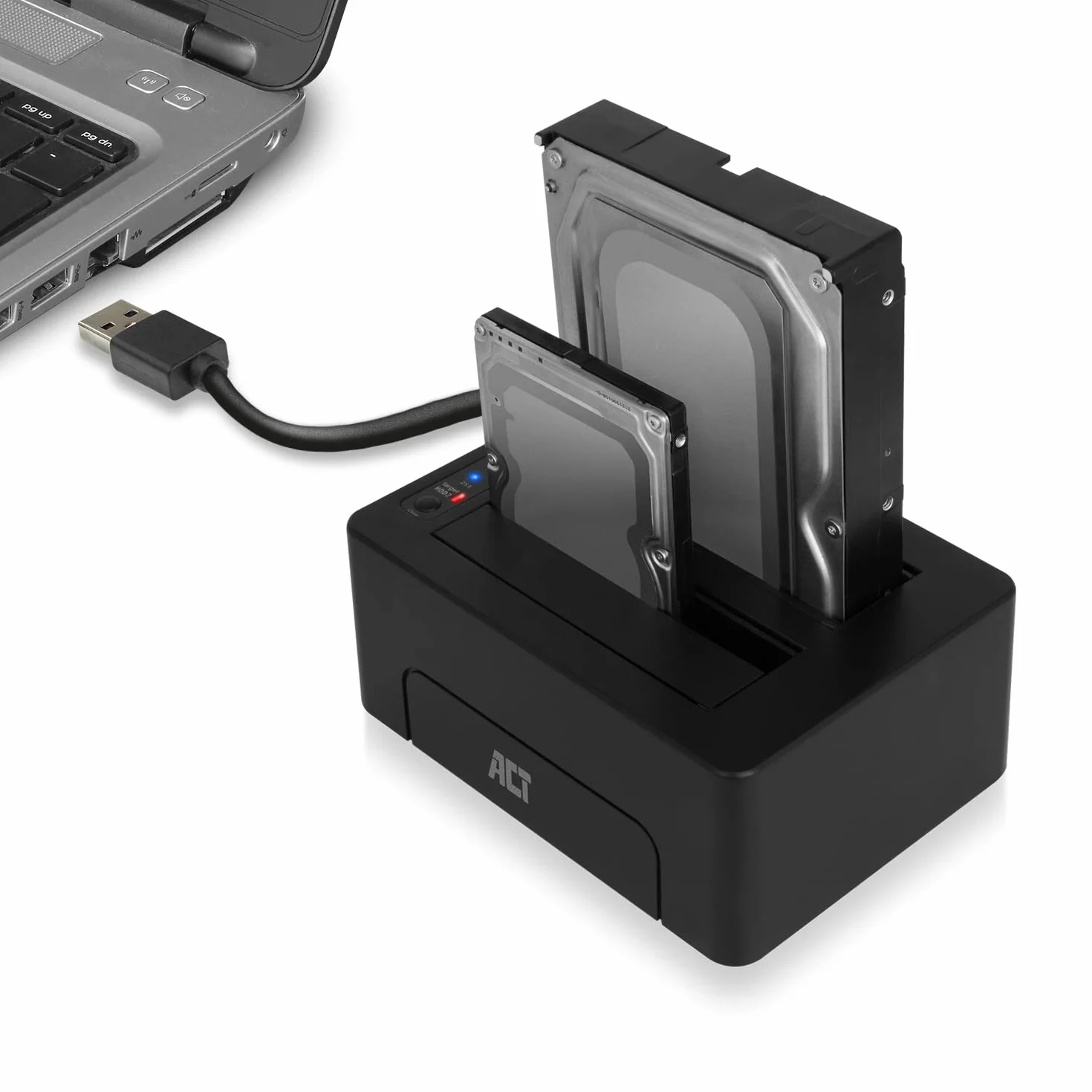 ACT Podwójna stacja dokująca USB 3.1 Gen1 (USB3.0) do dysków twardych 2,5 i 3,5-calowych SATA/SSDs AC1504