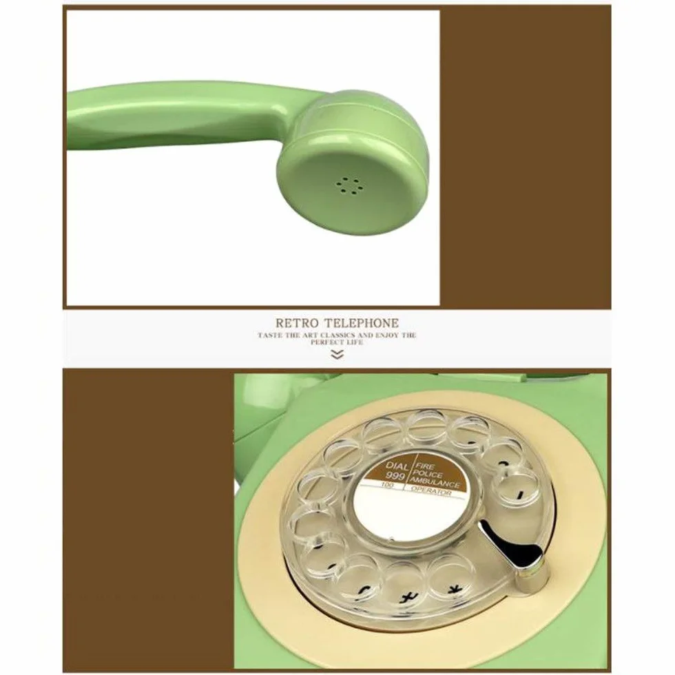 Retro Staromodny Telefon, Europejski Antyczny Telefon, Telefony Z Tarczą Obrotową, Telefon Stacjonarny Retro, Telefon Stacjonarny, Telefon Stacjonarny Do Domu, Telefon Domowy Z Tarczą Obrotową, Zielo