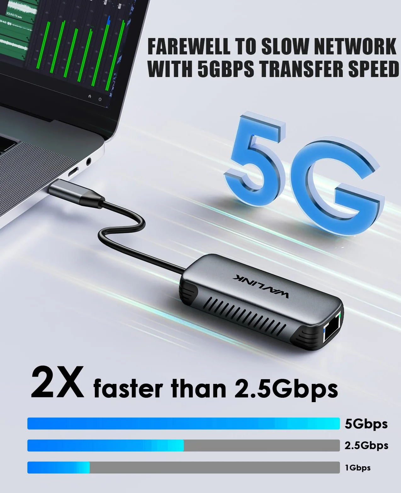 WAVLINK Adapter USB C na 5G Ethernet