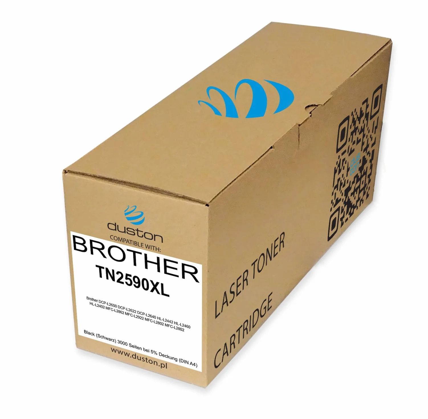 duston TN2590XL, TN-2590XL czarny toner kompatybilny z Brother DCP-L2600 DCP-L2622 DCP-L2640 HL-L2442 HL-L2460 HL-L2402 MFC-L2862 MFC-L2922, MFC-L2802
