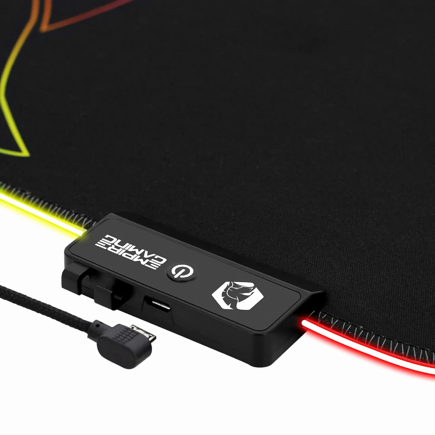 EMPIRE GAMING Dark Rainbow RGB Podkładka pod mysz - 12 trybów oświetlenia LED - Podkładka pod mysz z jasnym podświetleniem - wodoodporna i antypoślizgowa guma - Do gier na PC, MAC i laptopa - 300 x