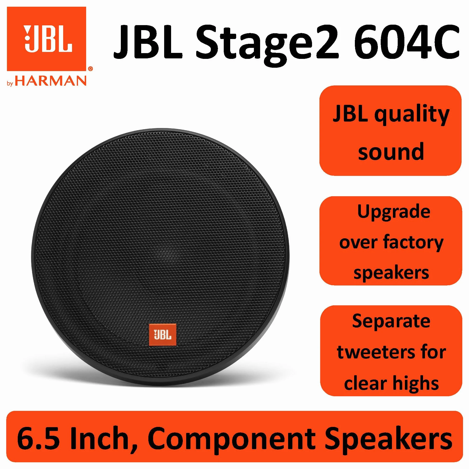 JBL STAGE2604C Dwudrożne Komponenty, Czarny, 275 W