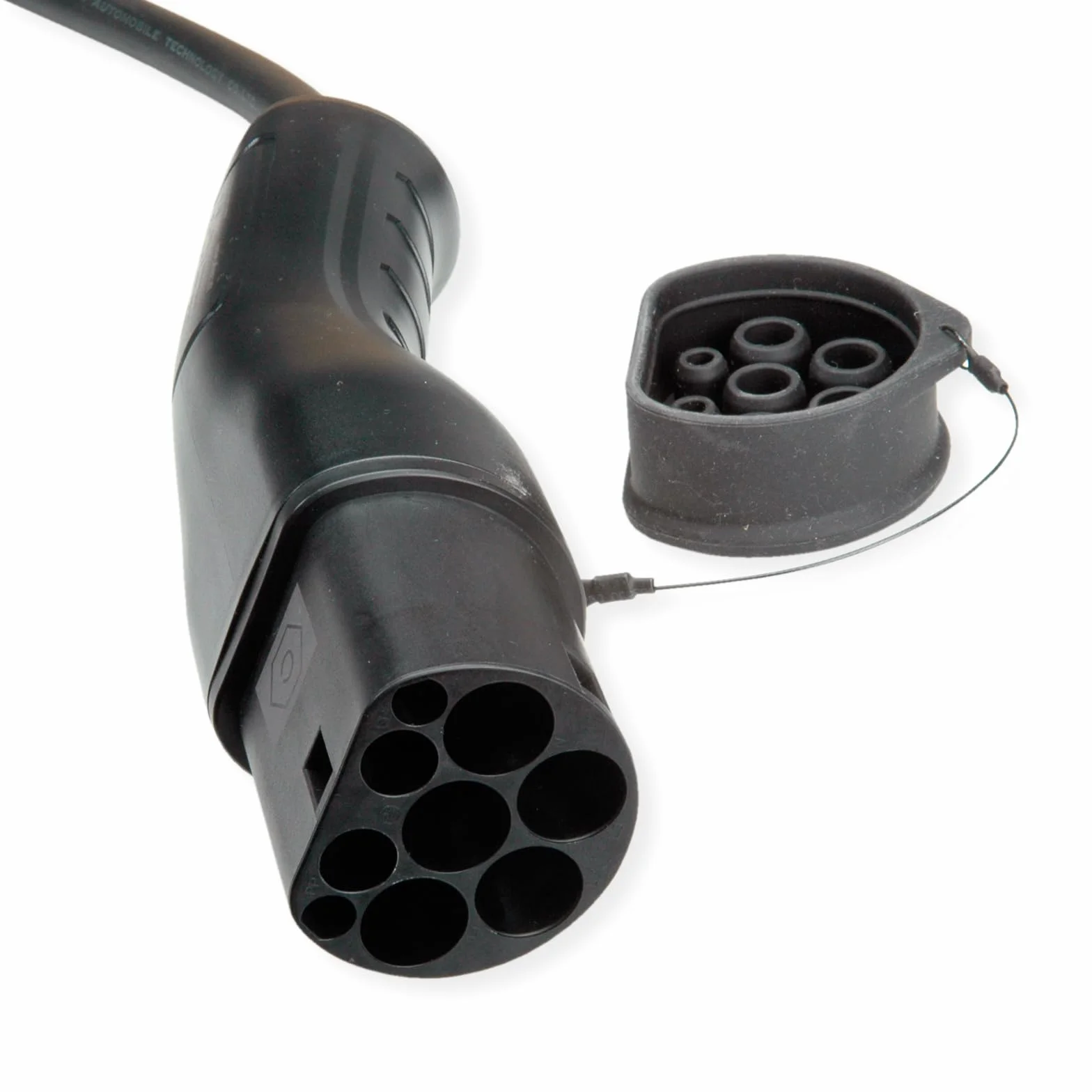 ROLINE Kabel do ładowania e-samochodu typu 2, 3-fazowy, 480 V AC (3P+N+E), 32 A, 22 kW, kabel spiralny, 5 m