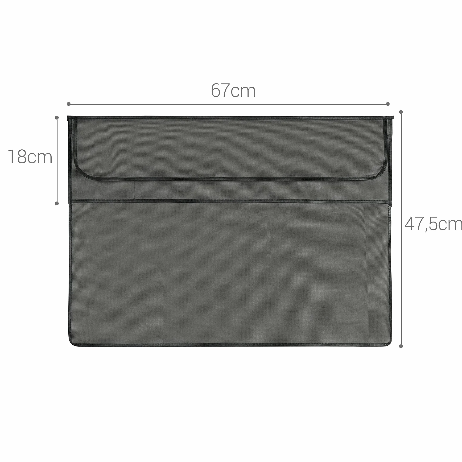 kwmobile Etui kompatybilne z monitorem 68.6-71.1 cm - etui 3 w 1 z miejscem do przechowywania myszy, klawiatury, ciemnoszare