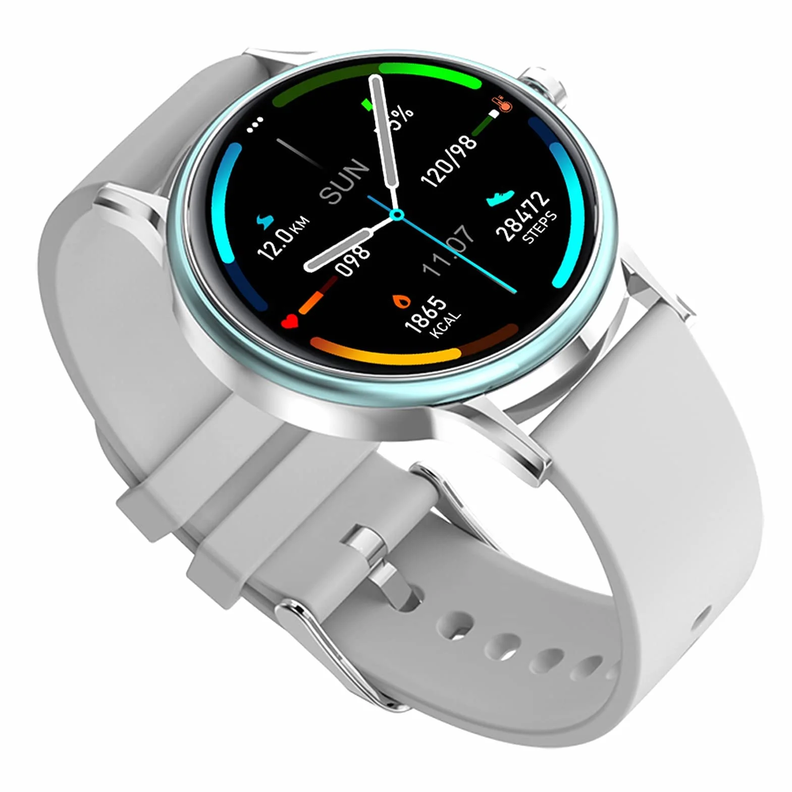 Inteligentne zegarki Zegarki dla mężczyzn Kobiety Fitness Tracker Ciśnieniomierz Tlen we krwi Monitor tętna IP68 Wodoodporny smartwatch Kompatybilny z telefonami z systemem iOS Android (szary) little