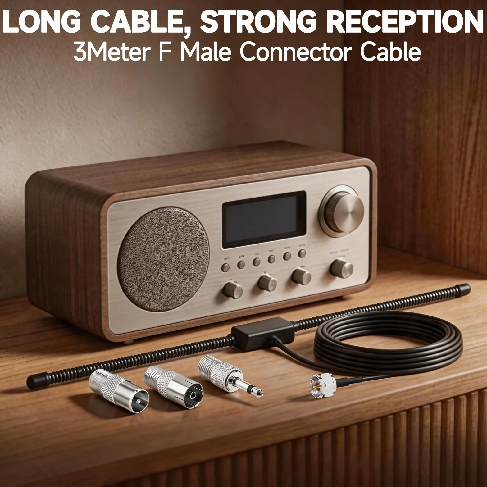 Bingfu Antena radiowa DAB FM podwójna 3 m do Pioneer Onkyo Marantz Bose