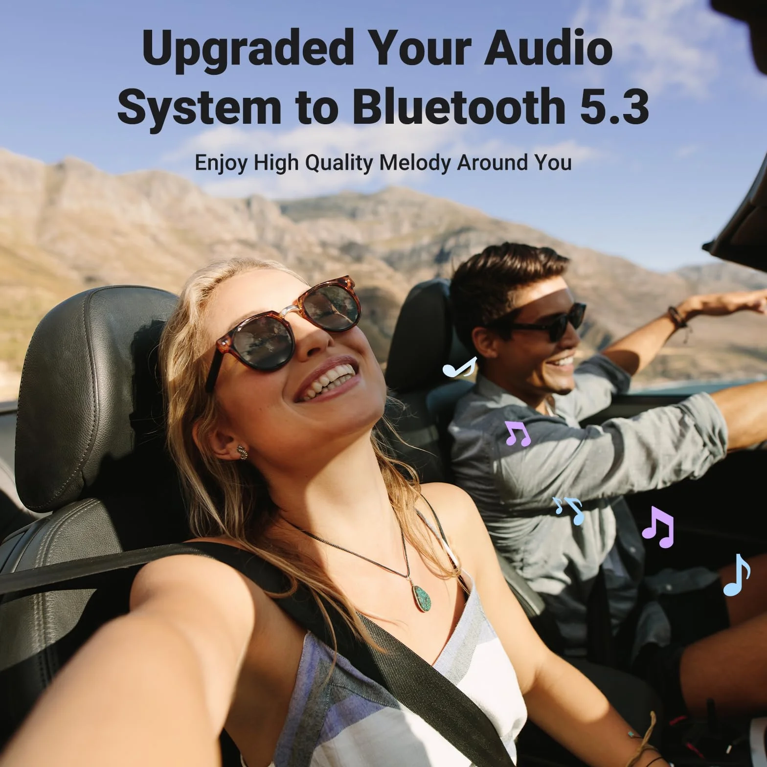 UGREEN 6.0 Bluetooth Odbiornik Samochodowy Bluetooth z Gniazdem 3,5mm i Wbudowanym Mikrofonem.（Srebro）