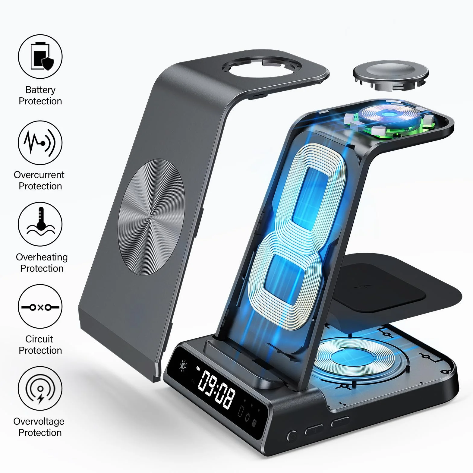 Bezprzewodowa ładowarka do Samsung S26 Ultra, Bezprzewodowa Stacja ładująca 3 w 1 do Samsung Galaxy S26+/S25/S24/S23/Z Flip 7/Z Fold 6/Note 20, for Galaxy Watch 8/Ultra/7/6/5/4, Galaxy Buds 3/3 Pro