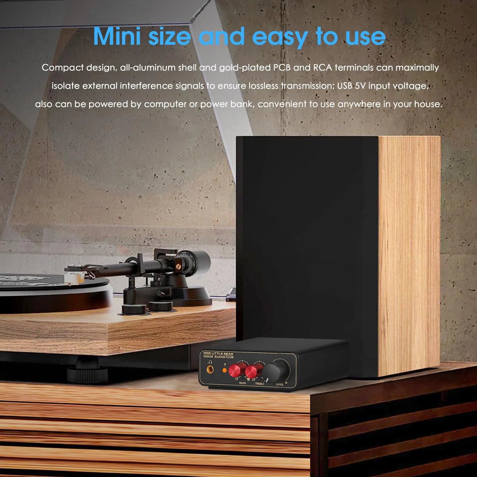 HiFi MM/MC RIAA gramofon przedwzmacniacz phono LP Vinyl płyta przenośna przedwzmacniacz słuchawkowy (T14-EQ)