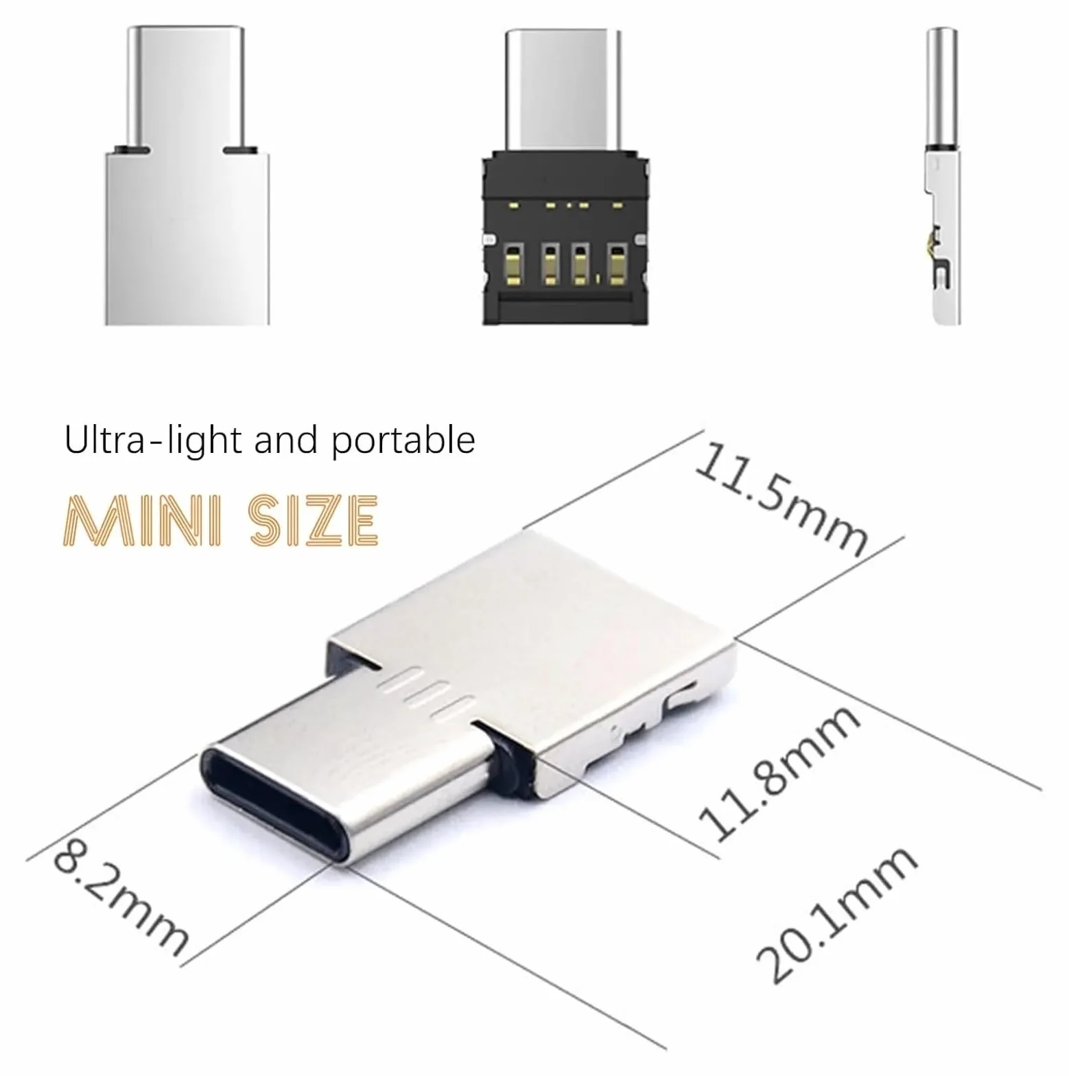 Adapter USB-C męski na USB 2.0 żeński OTG 1-20 szt. (3 szt.)