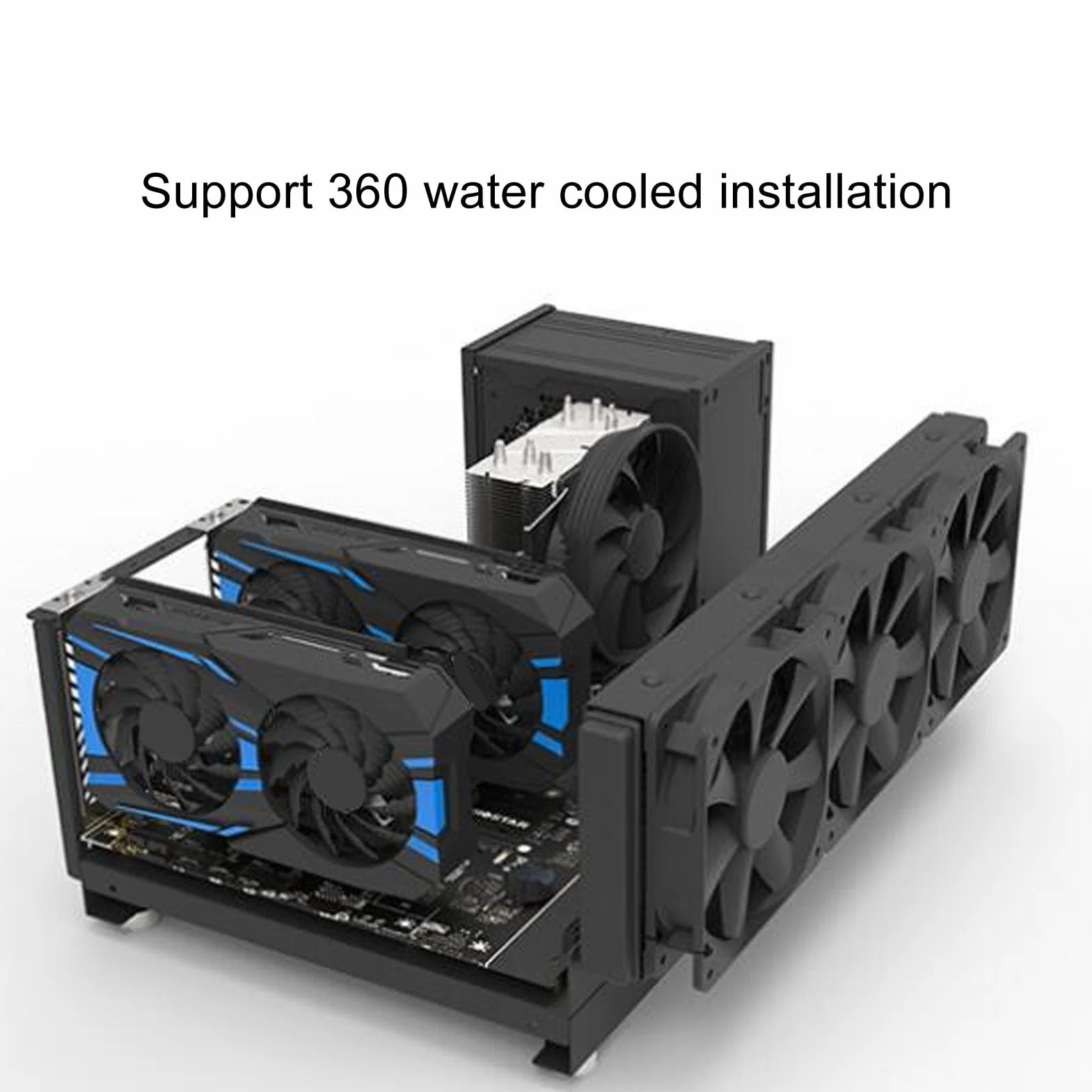 Obudowa Komputera do Gier DIY, Otwarta Obudowa ATX do Płyt Głównych ATX M ATX ITX, Otwarta Rama Obudowy Komputera do Gier z Uchwytem, ​​Akcesoria do Płyt Głównych SSD