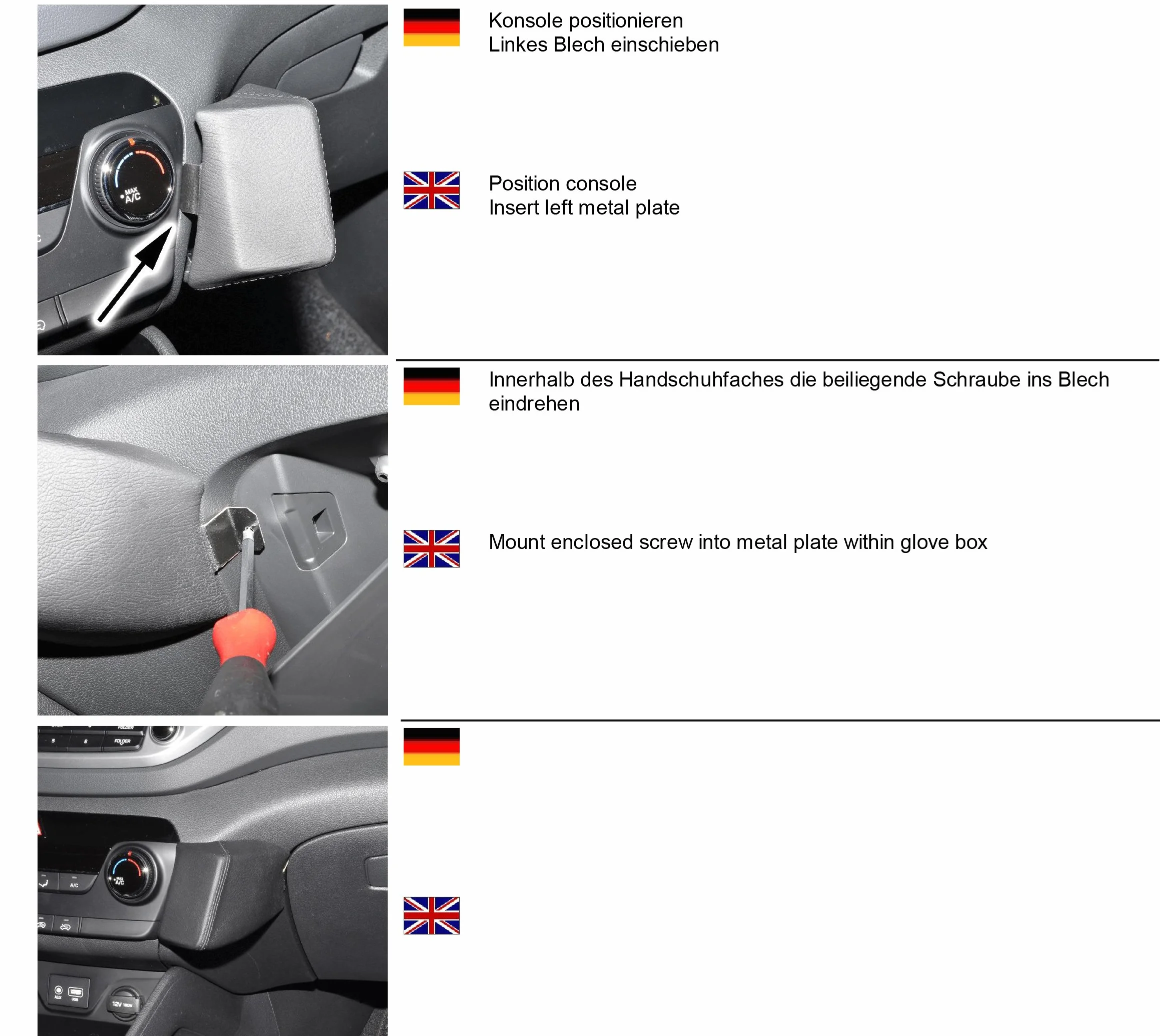 KUDA 2195 uchwyt sztuczna skóra czarna do Hyundai Tucson TL od 2015