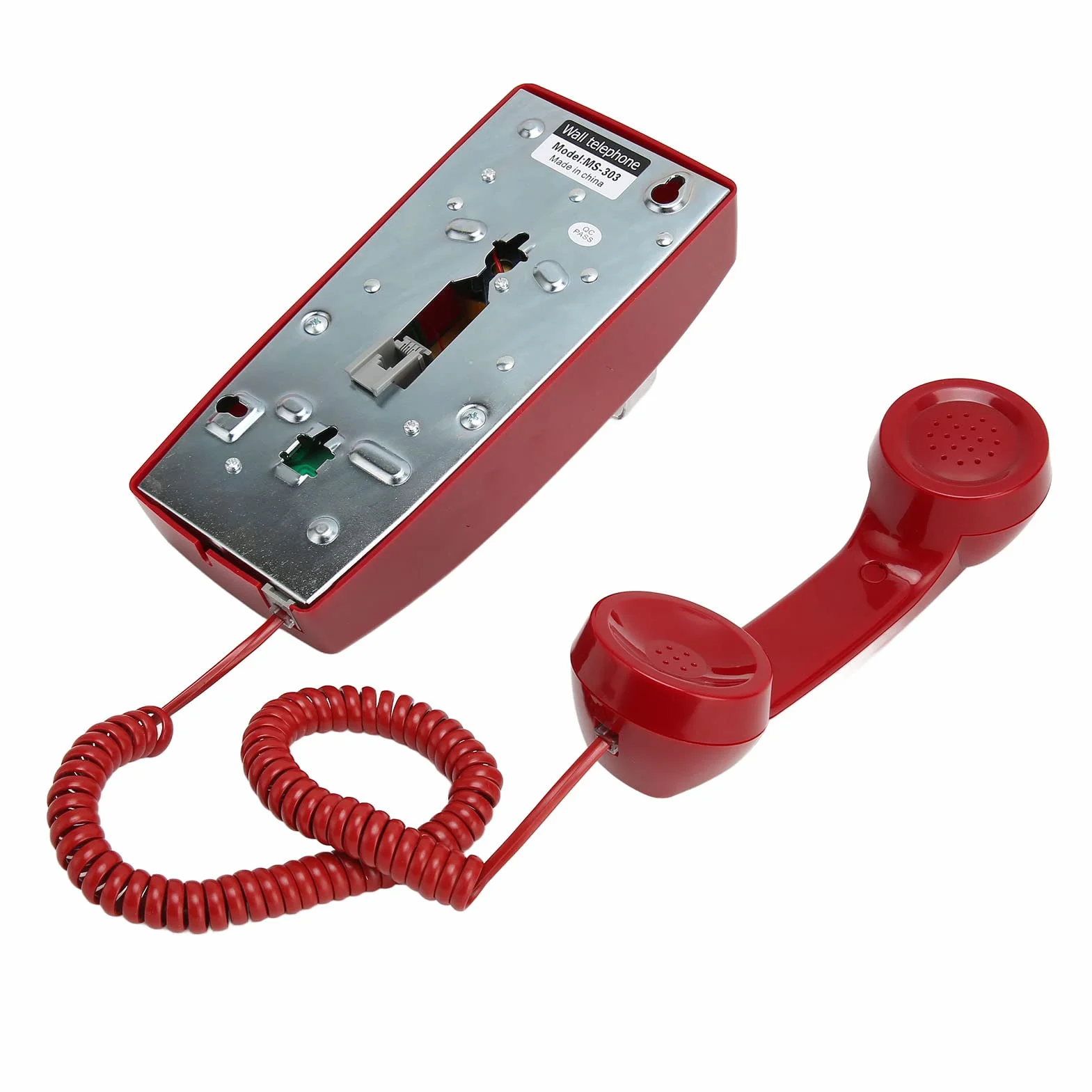 KIMISS Telefon ścienny w Stylu Retro w Starym Stylu – Wodoodporny Telefon Przewodowy z regulacją Głośności w Słuchawce, Klasyczna Konstrukcja do Montażu na ścianie do Użytku w Domu, Biurze i Hotelu