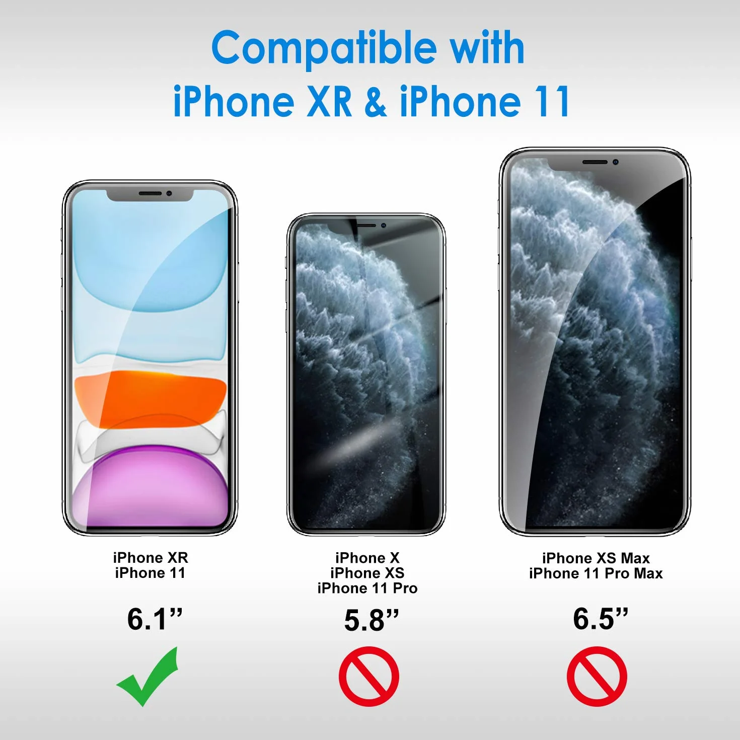 JETech Ochraniacz Ekranu dla iPhone 11 i iPhone XR 6,1 Cala, Screen Protector Szkło Hartowane Film Folia, 2 Sztuki