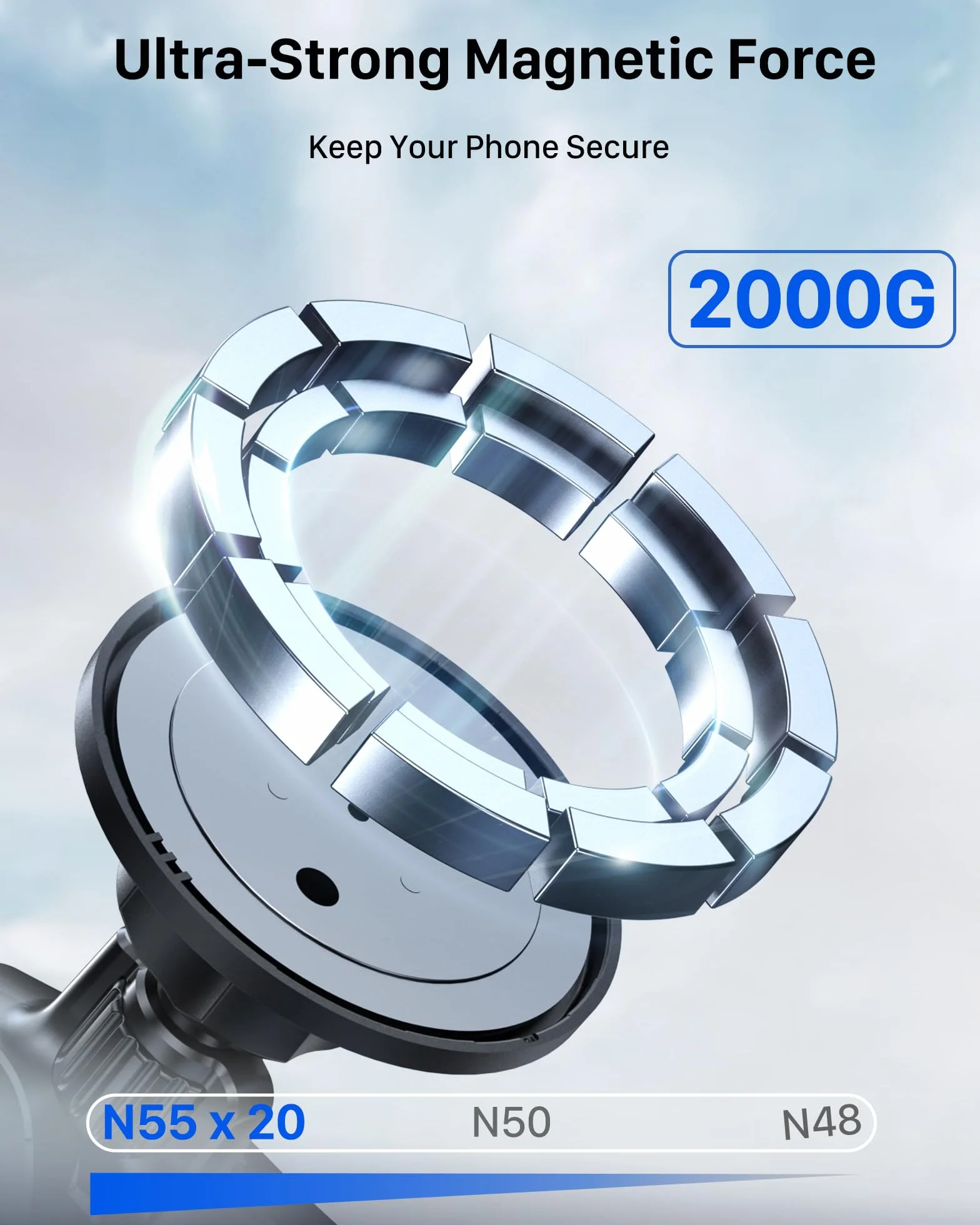 YOSH Uchwyt samochodowy na telefon komórkowy do Mag-Safe [okrągła wentylacja], magnetyczny uchwyt samochodowy z trójkątnym hakiem do Mercedes, kompatybilny z urządzeniami iPhone i Samsung