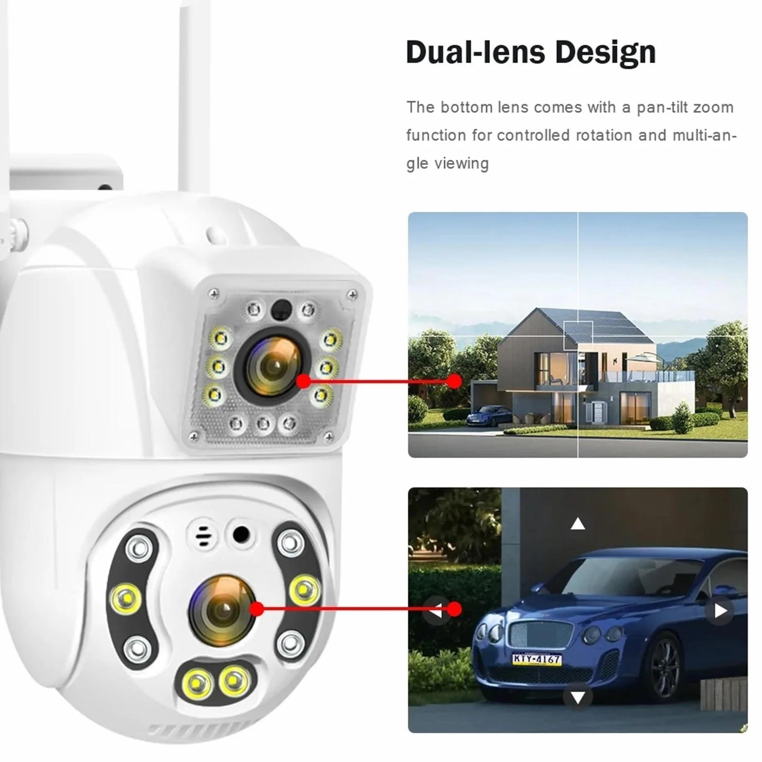 4MP kamera PTZ IP 5X podwójny obiektyw wykrywanie człowieka wykrywanie ruchu kamera do monitoringu cctv noktowizor zewnętrzny nadzór(4MP add 32G Card)