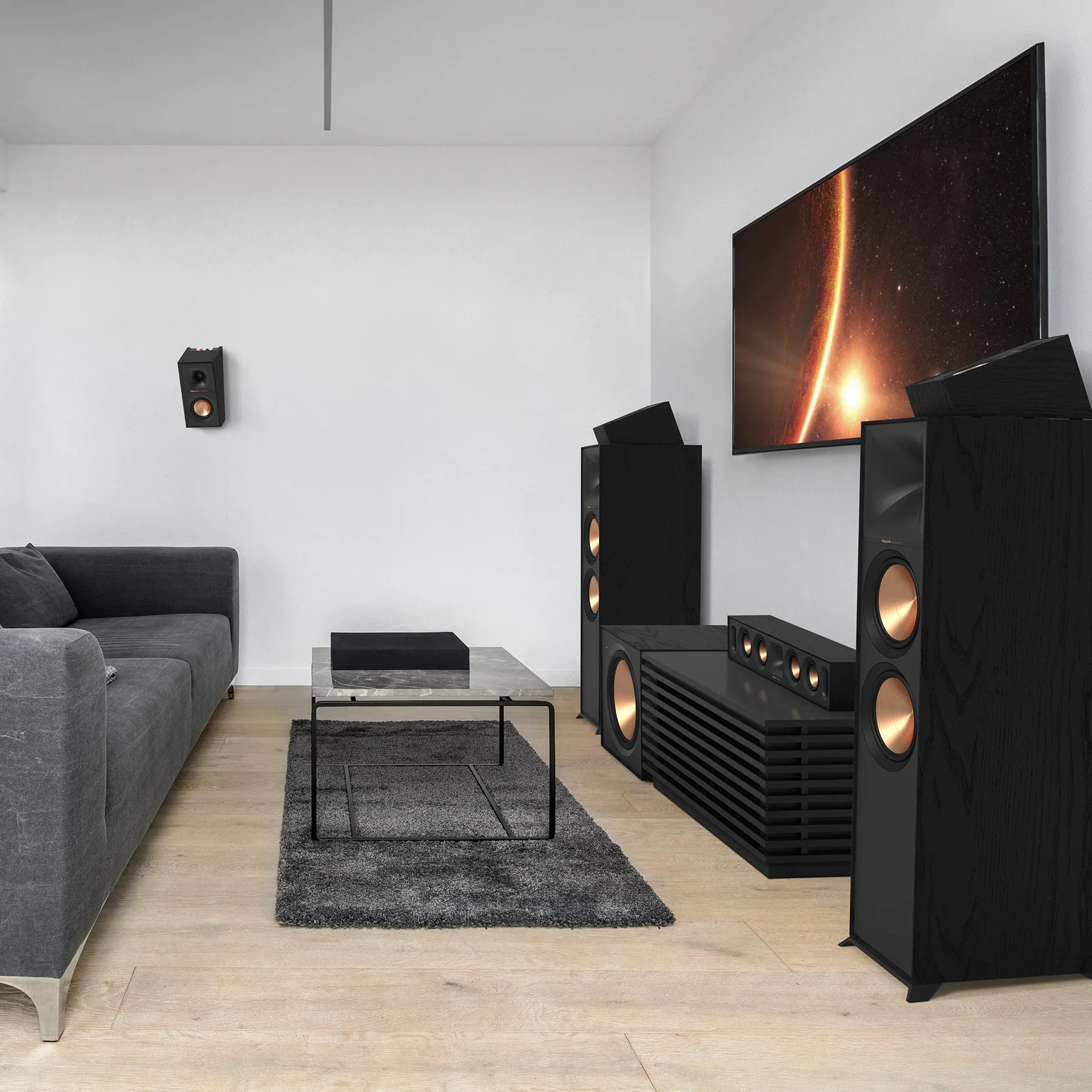 Klipsch R-40SA Black (para) - Głośniki Sorround Dolby Atmos do projekcji kina domowego Sufit