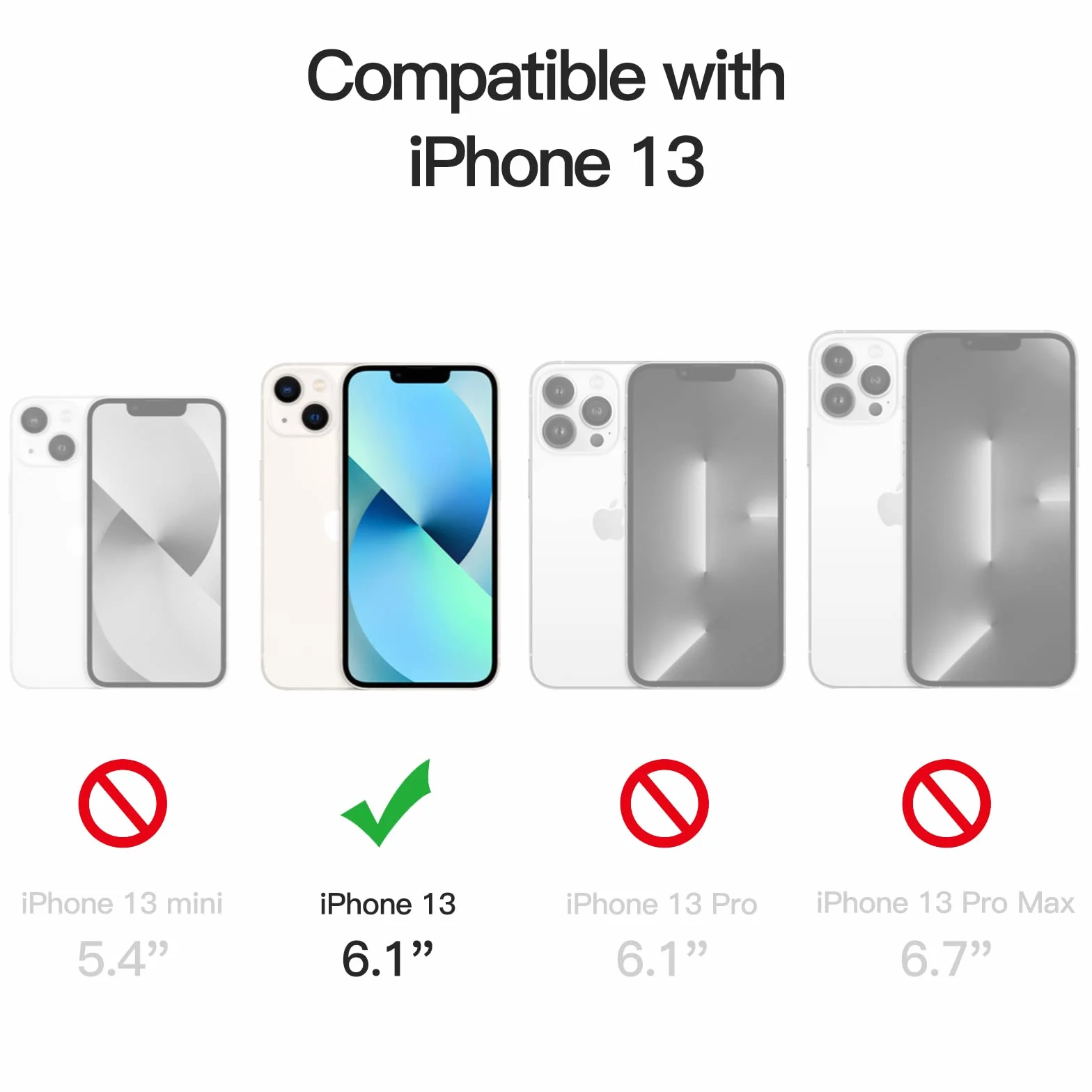 JETech Magnetyczna Etui dla iPhone 13 6,1 Cala Kompatybilny z MagSafe Bezprzewodowy Ładowanie Odporny Wstrząsy Case Przezroczysty Tył