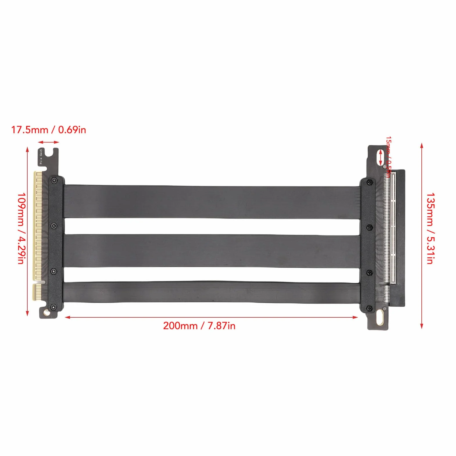 banapoy Kabel Nośny PCIE 5.0, Przedłużacz Karty Graficznej GPU 128 Gb/s Gen 5, Elastyczna Karta Przedłużająca dla 5090 RX8900 RX7900XTX do Pionowego Montażu GPU (40cm)