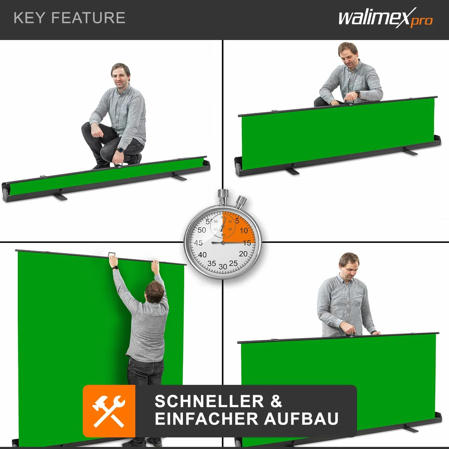 walimex pro Tło panelowe Roll-up 210x220cm Zielony