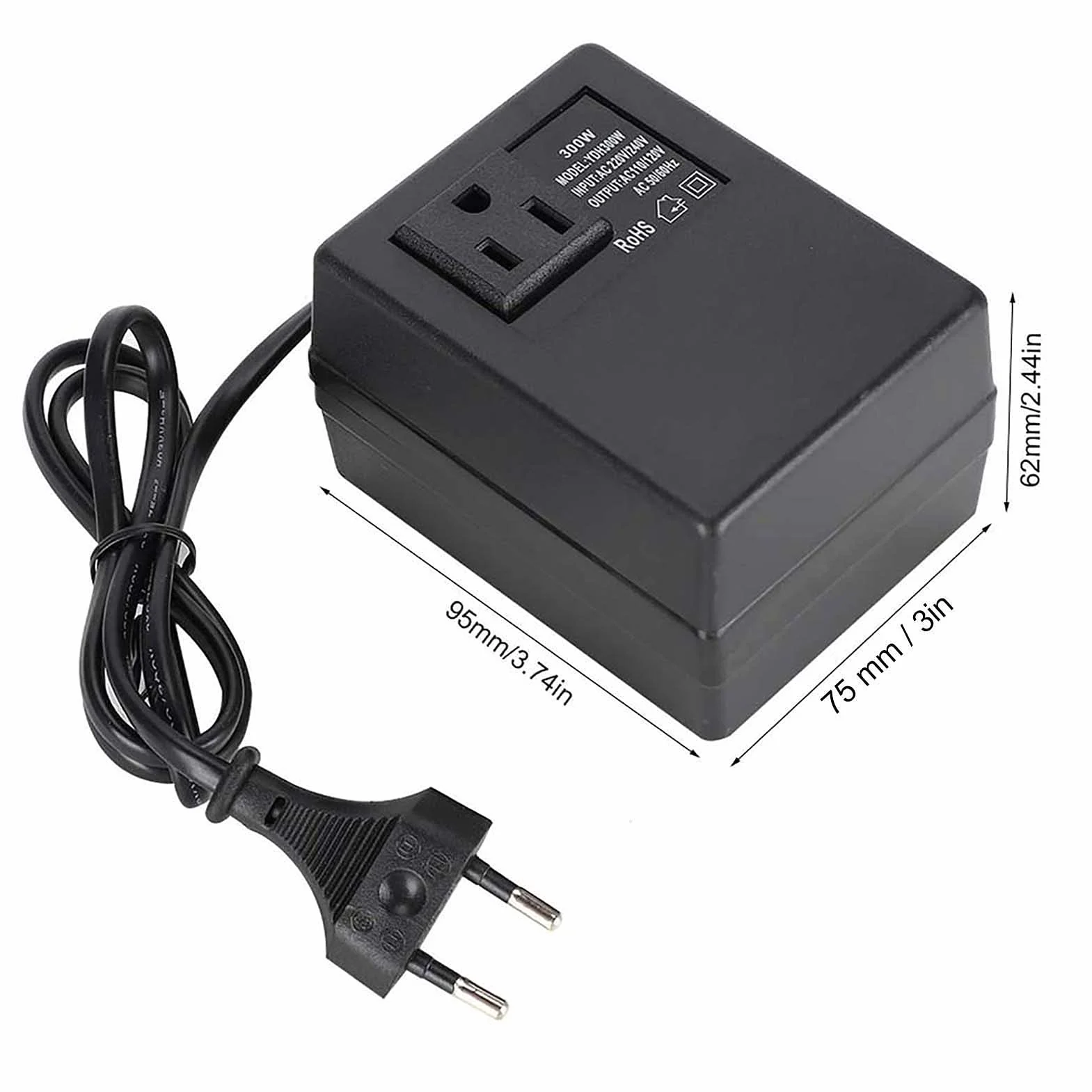 Przetwornica napięcia 300W 220V-110V 50/60Hz Adapter podróżny EU do podróży