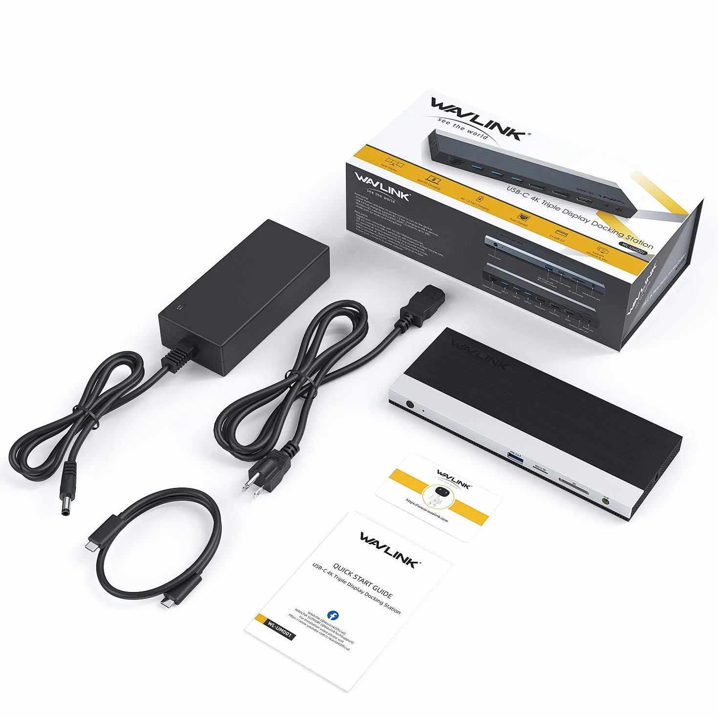Stacja dokująca Triple Display Hub, stacja dokująca 13 w 1, adapter WAVLINK USB-C z 2 * 4K DP, HDMI, z zasilaczem 100 W (65 W PD) Ethernet, 4 USB3.0, SD/TF, audio, stacja dokująca USB C do HP Dell