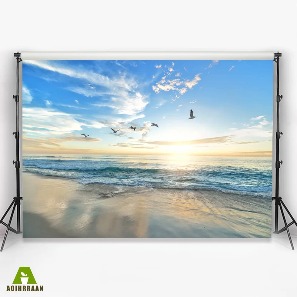 Aoihrraan 1,5 x 1 m letnie tropikalne tło Hawaje nadmorska mewa niebieski ocean światło słoneczne krajobraz fotografia tło wakacje wakacje podróż natura sceneria dzieci dorosłych portret rekwizyty do studia fotograficznego