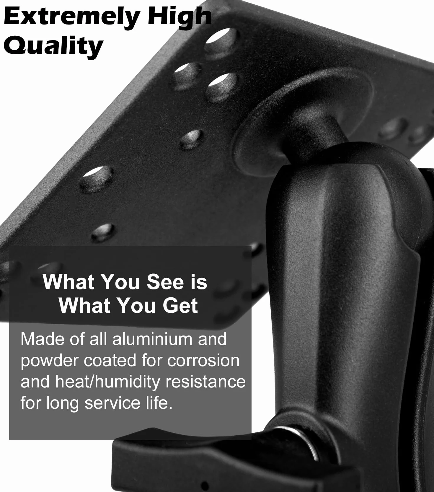 Aluminiowe ramię łączące 1,5" z podstawą VESA 100 x 100 mm, przemysłowy uchwyt do monitora, podwójne ramię z adapterem kulowym 38 mm/1,5 cala/C, obracane o 360°, kompatybilne z uchwytami Ram