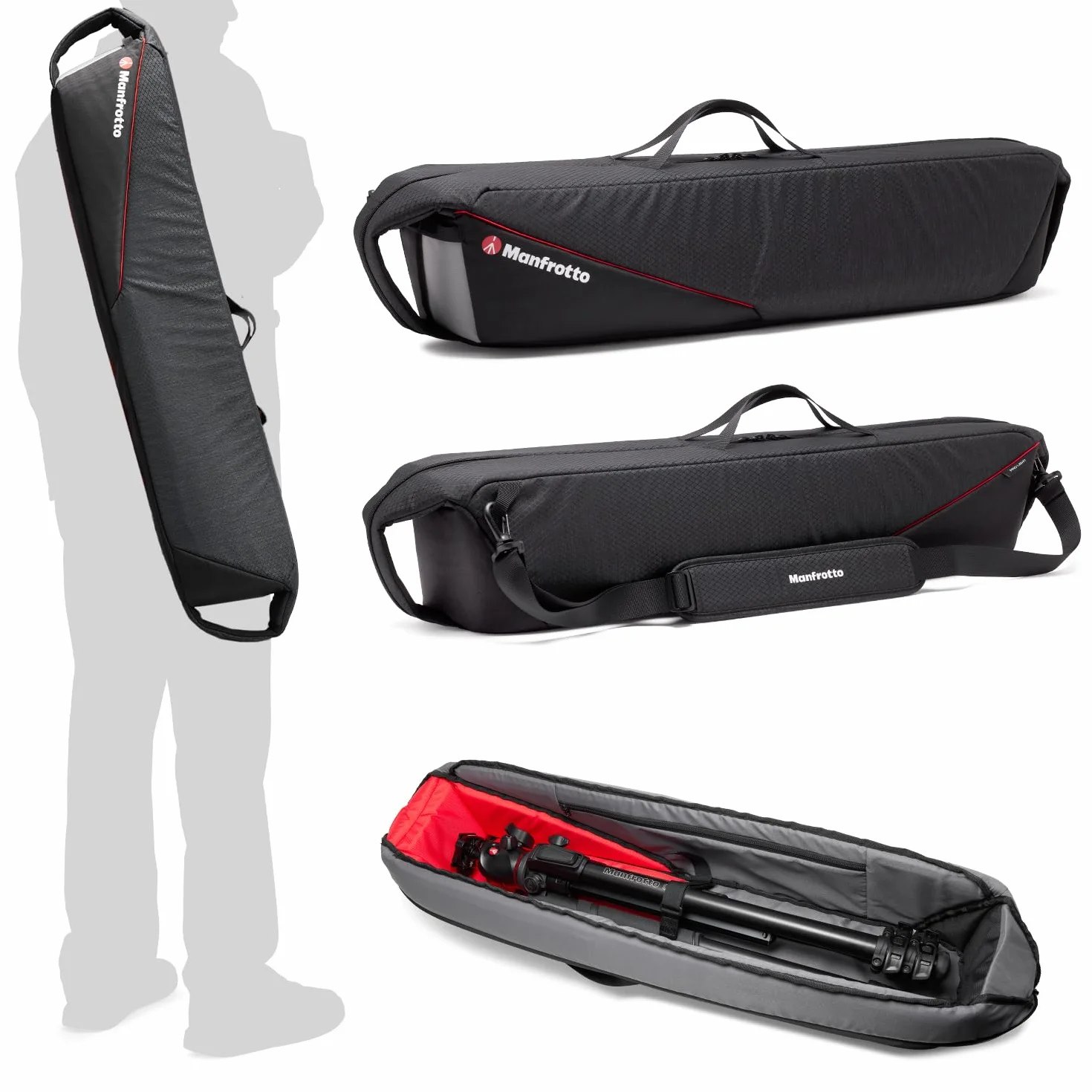 Manfrotto Pro Light torba na statyw 80, wyściełana torba do przenoszenia statywów do 80 cm, wzmocniona ochrona, pasek na ramię, podwójne uchwyty, do sprzętu fotograficznego i wideo, profesjonalne