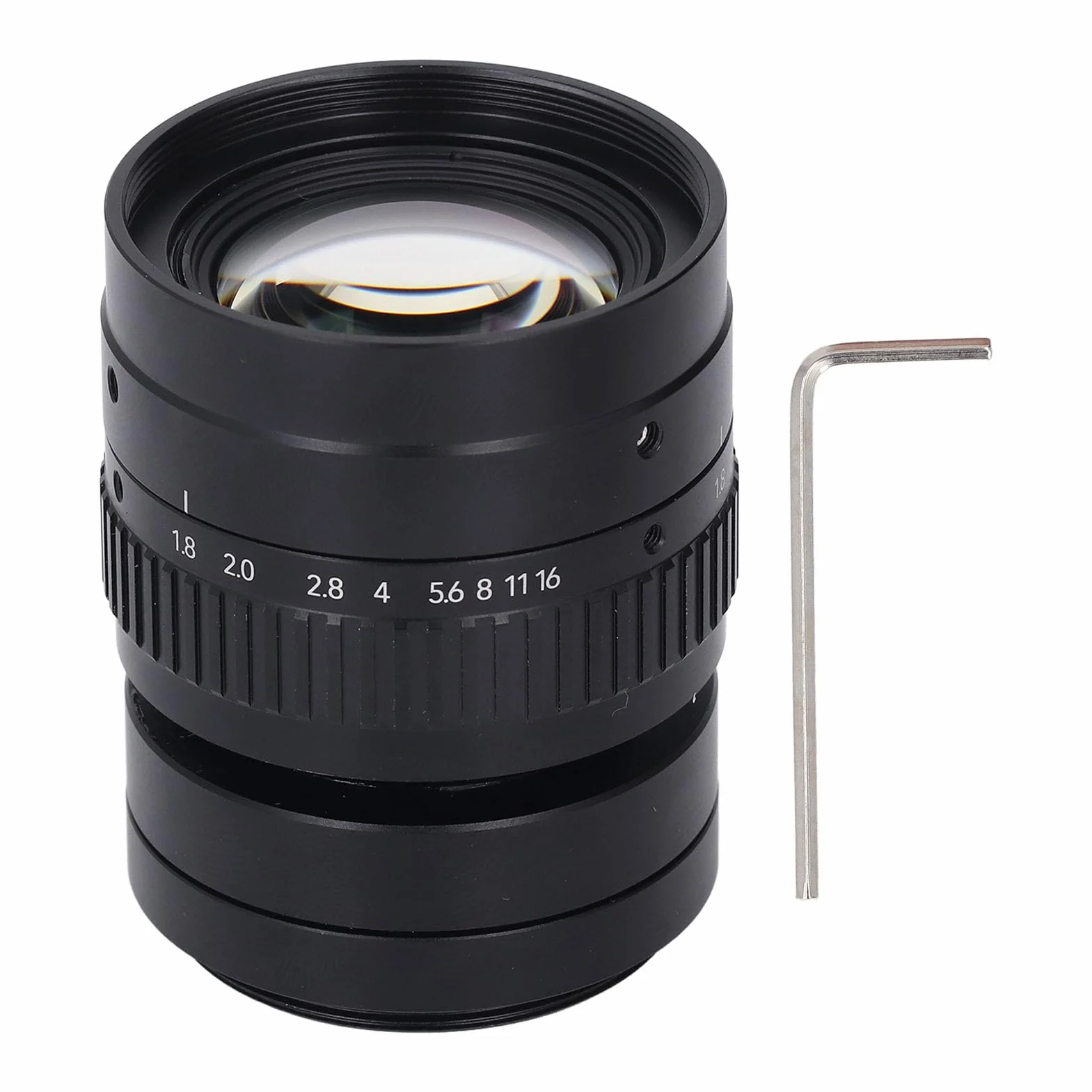 ViaGasaFamido Obiektyw Kamery Przemysłowej 35 Mm F1.8 z ręczną regulacją Ostrości, Mocowanie M42, Obudowa ze Stopu Aluminium do Kontroli HD Półprzewodnikowych Elementów Elektronicznych LCD