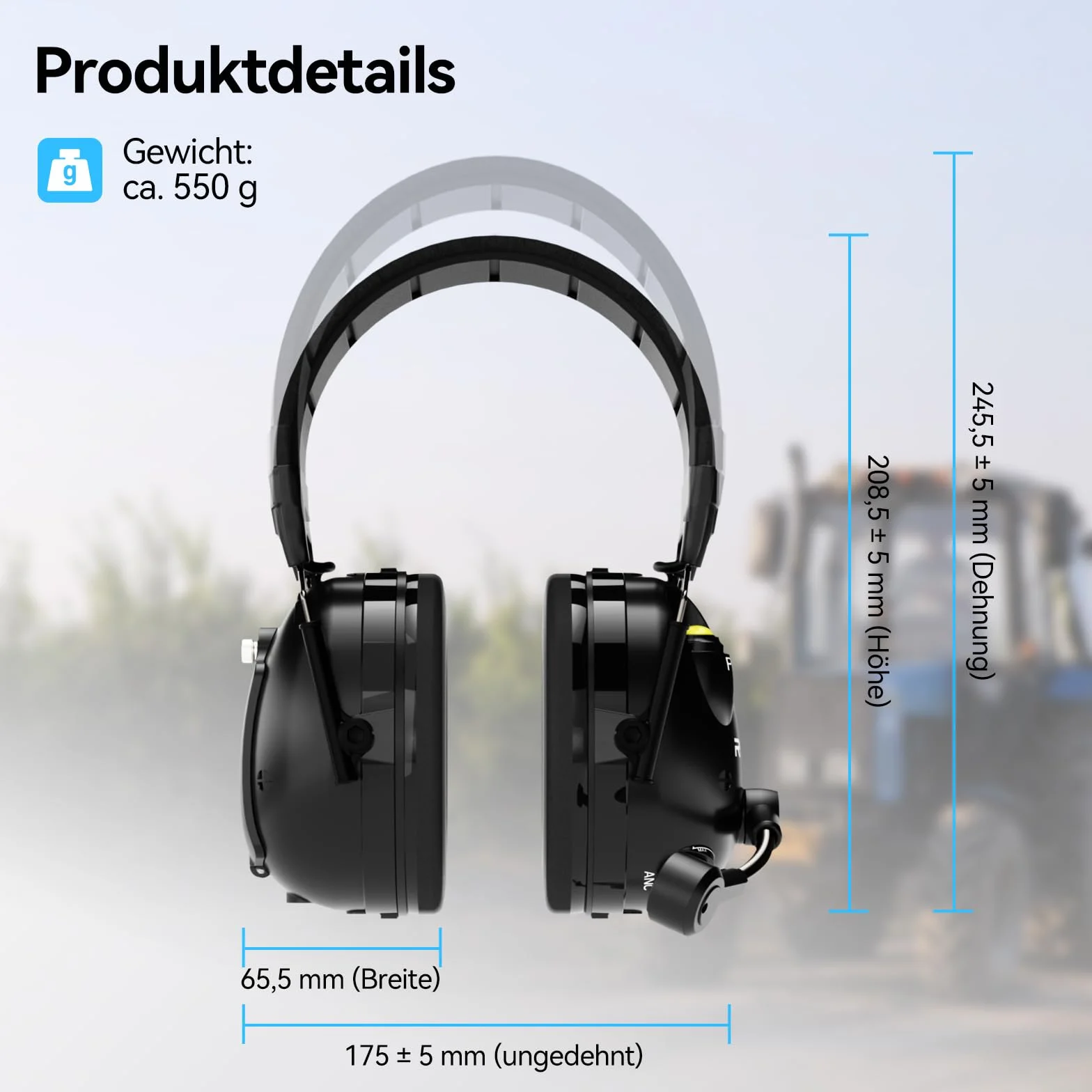 Retevis EHK015 Walkie Talkie Headset, ANC Overhead Radio Headphones, składany podwójny PTT Przyciski Obrotowy Mikrofon Kenwood 2-Pin, kompatybilny z Baofeng UV5R Retevis RT24 RT27 RT668 RT86(1 szt)