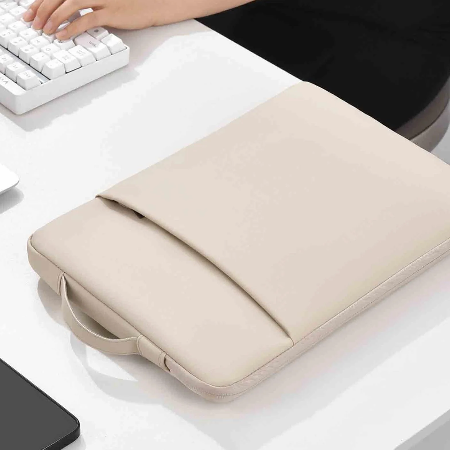 Pokrowiec na laptopa skórzany pokrowiec ochronny na laptopa, cienka torba na tablet, na 13-16 cali z uchwytem