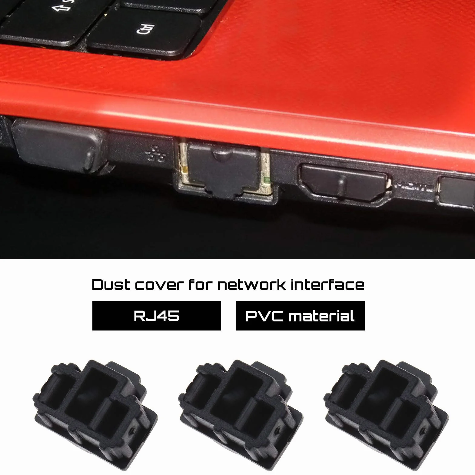Sourcing Map RJ45 12,5 x 10,5 x 6 mm PVC Dust Cover Plug Cap 50 sztuk