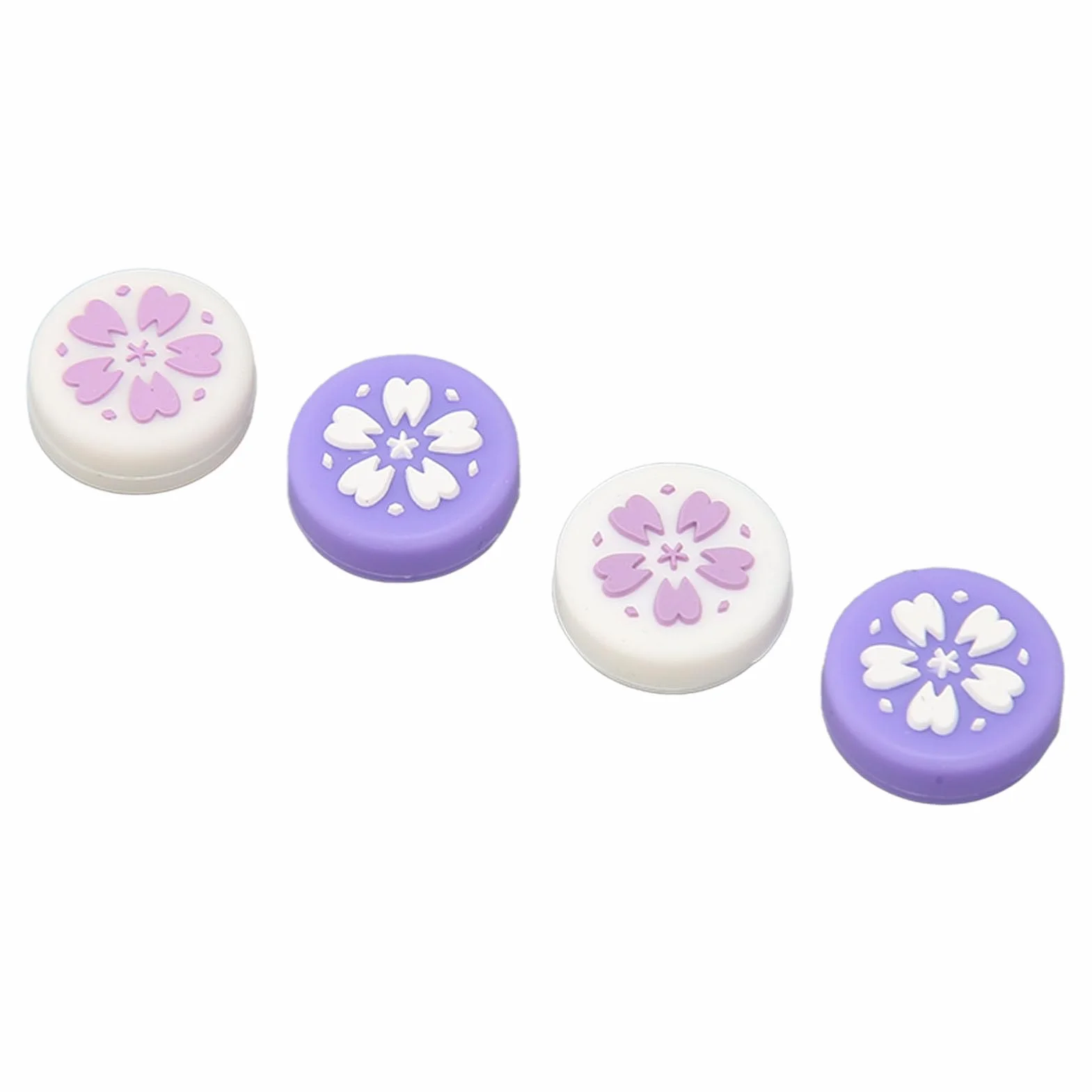 4 szt. Nakładki na Kciuki do Przełącznika do Joysticka Konsoli Switch Lite, śliczny Kwiat Wiśni z Miękkiego Silikonu, Antypoślizgowa Nakładka na Przycisk Joysticka, Uchwyty na