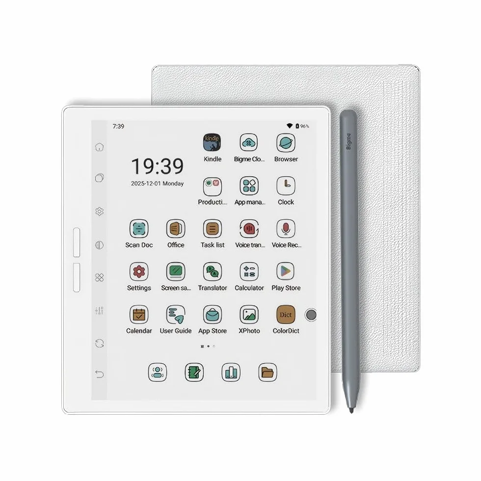 Bigme B751C Color – 7-calowy tablet E-Ink, łącznie z rysikiem i etui, 4 GB/64 GB, Android 14, obsługa audiobooków i tłumaczeń, asystent AI, biały